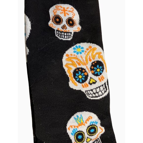 Dia De Los Muertos Halloween Crew Socks One Size Fits Most Polyester & Nylon Mix - Picture 2 of 8